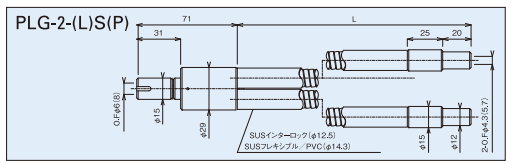 NPIライトガイドPLG-2 Φ6Φ8 インターロックタイプ外観図